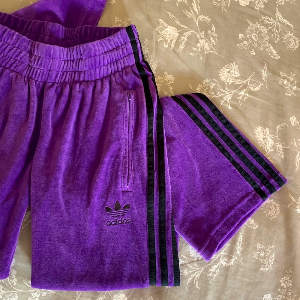 Adidas Purple Velvety Sweatpants